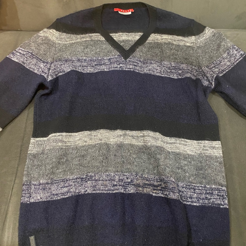 Prada v-neck sweater stripped